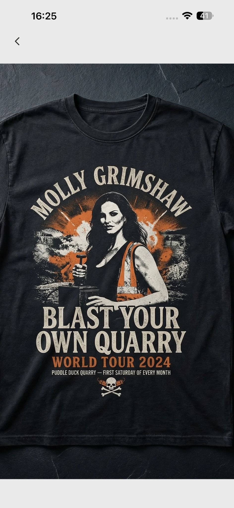 Molly Grimshaw Blast Your Own Quarry World Tour 2024 t-shirt variant