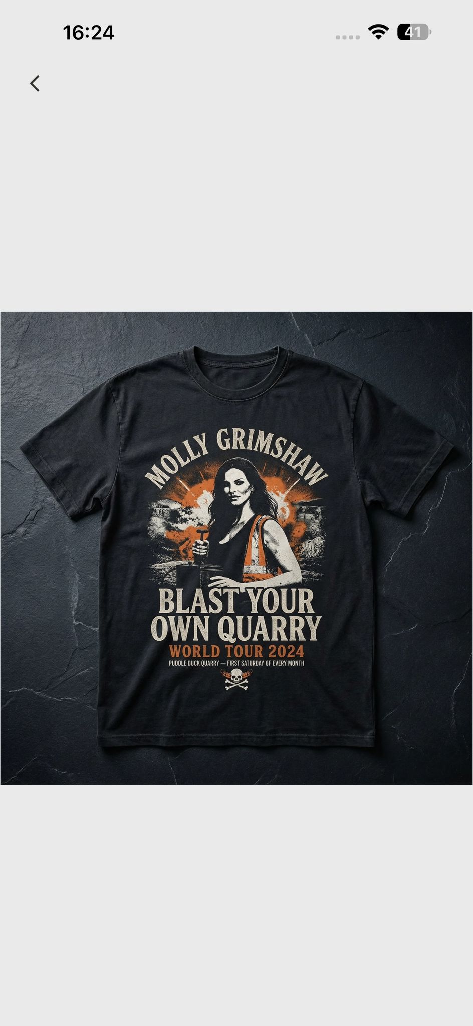 Molly Grimshaw Blast Your Own Quarry World Tour 2024 t-shirt
